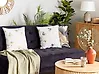 Set van 2 sierkussens GOLDENROD 45 x 45 cm Fluweel Wit bladpatroon