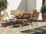 Gartenmöbel Set 6-Sitzer LASCARI klappbar Akazienholz Hellbraun_1075276