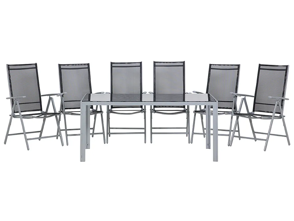 Gartenmöbel Set 6-Sitzer CATANIA Schwarz_425002