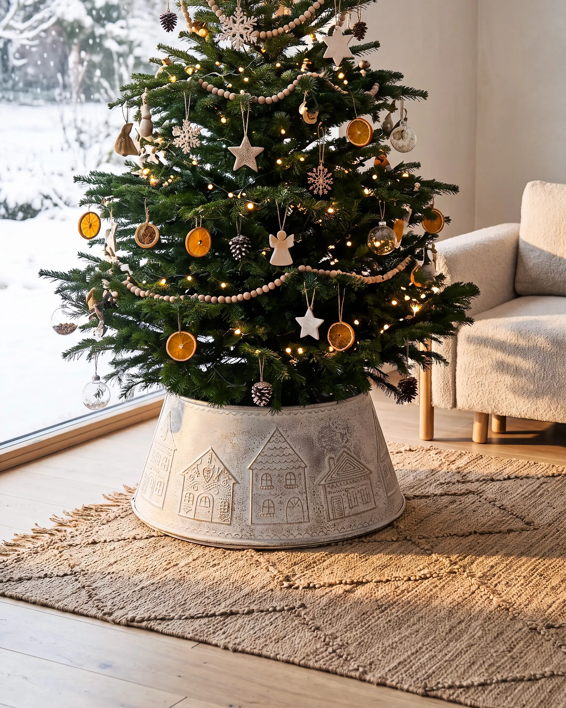Christmas Tree Collar HEINOLA 72 cm Iron Off-White_1171207