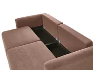 Sofa Bed 3 Seater VAXHOLM with Storage Boucle Brown_1026766