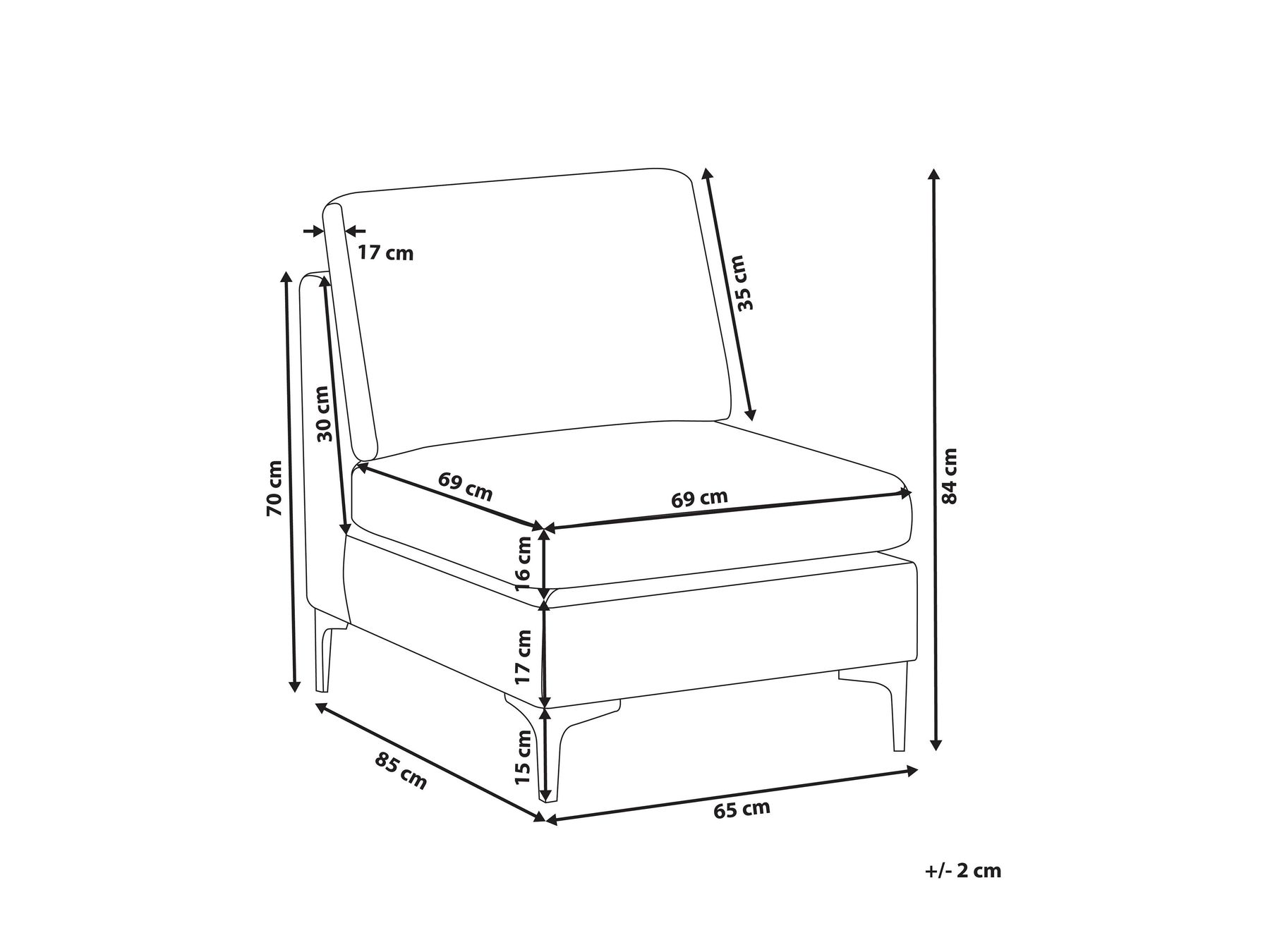 Sesselmodul EVJA Samtstoff Grau_817785