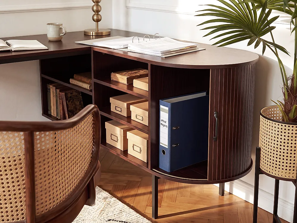 Corner Desk SOLARI 140 cm 140 cm Dark Brown_1191545