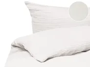 Bettwäsche-Set SUMNER 220 x 240 cm Baumwollmusselin Cremeweiß_1060242
