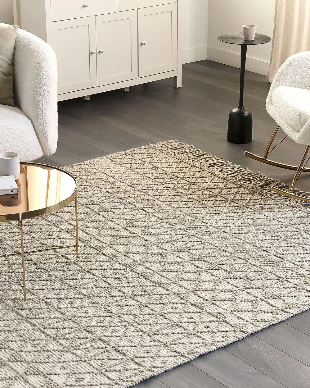 Teppich ALUCRA Beige 160 x 230 cm Wolle_1180142