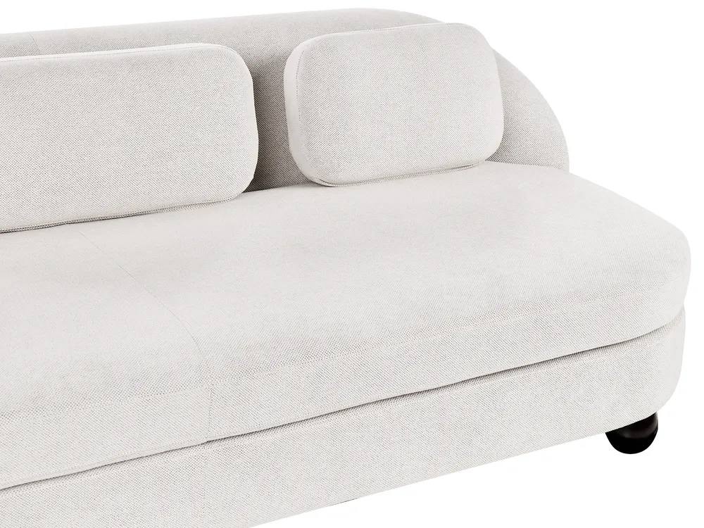 Sofa 3-Sitzer FANSEN mit Kissen Stoff Cremeweiß_950822