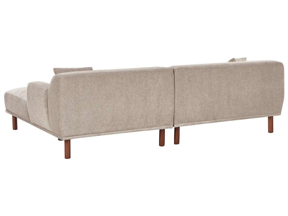 Ecksofa 3-Sitzer HOLT mit Ottomane Stoff Taupe linksseitig_959243