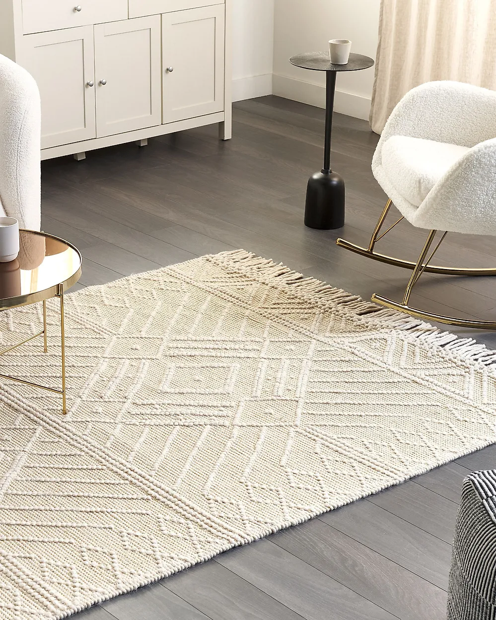 Teppich MAVIKENT Beige 160 x 230 cm Wolle_1180124