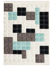 Kinderteppich BRICKY Weiß 90 x 130 cm Baumwolle_1107985