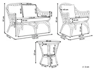 Garden Lounge Set with Table 4 Seater SIBARI Rattan Natural_803820
