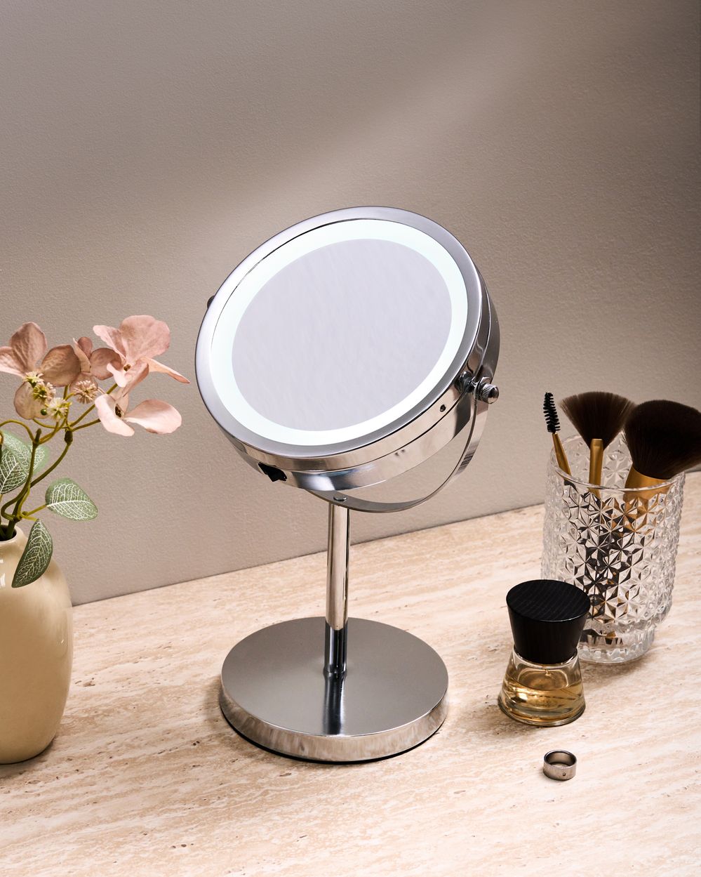 Miroir de table LED VERDUN Argenté