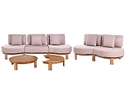 Tuinbank met tafel 5-zits ARZELLO Acaciahout Lichtbruin_1160347