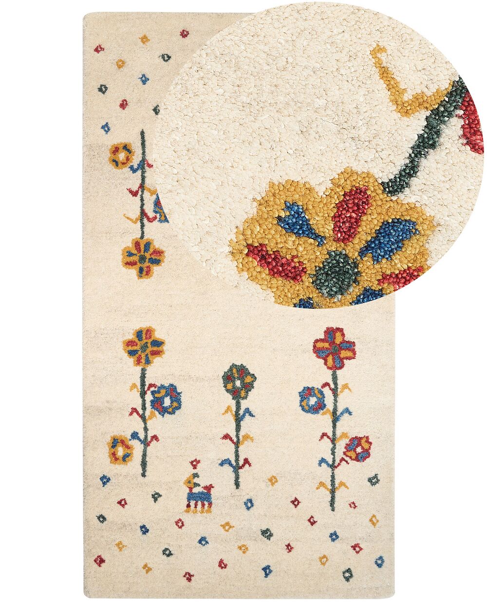 Preproge HUSUNLU Bež 80 x 150 cm Gabbeh Volna