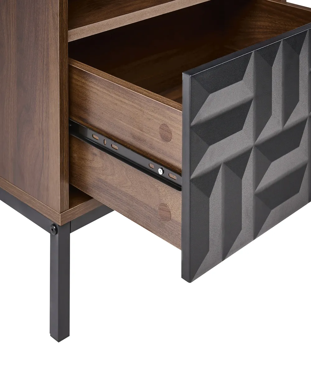 Nachttisch mit 1 Schublade CARAQUET Dunkelbraun_1023559