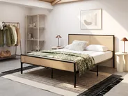 Bett mit Lattenrost Polyrattan AVANTON 140 x 200 cm Schwarz_976637