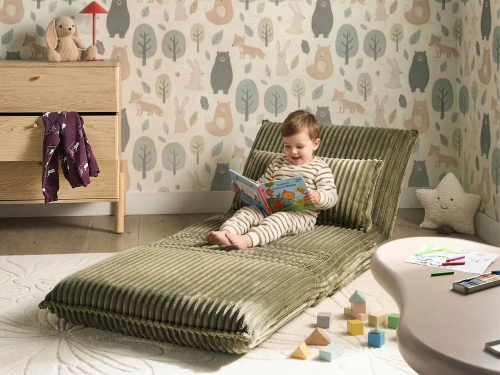 Single Sofa Bed LYSEKIL Corduroy Green