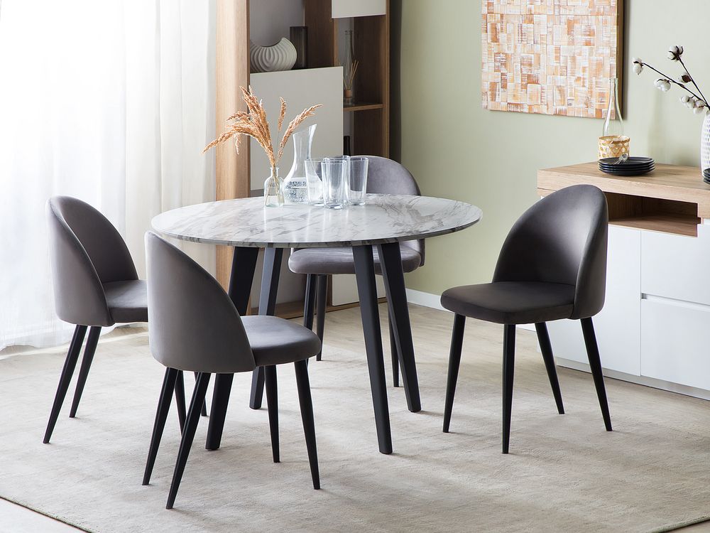 Eettafel MOSBY Wit marmer 110 cm 110 cm