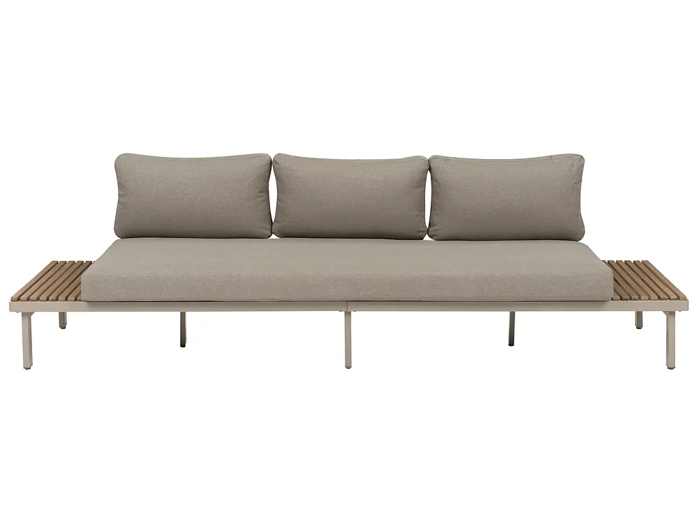 Garden Lounge Set with Table 5 Seater FIVIZZANO Acacia Wood Beige_1161051