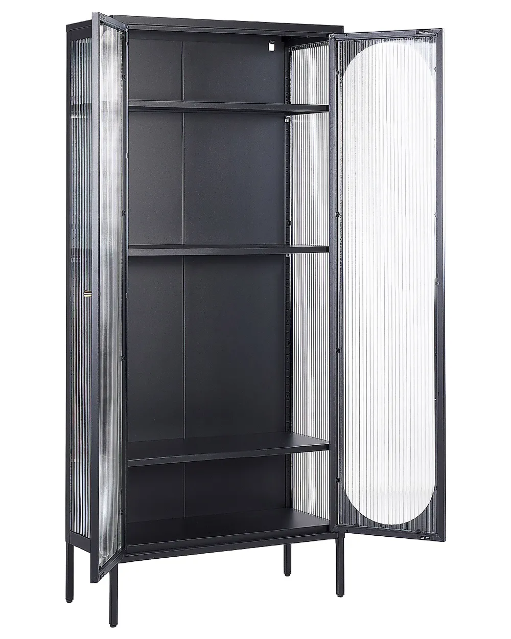 Glazen vitrinekast FOXTON 80 cm Metaal Zwart_850355