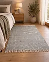 Teppich KHENIFRA Hellgrau 80 x 150 cm Baumwolle