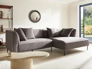 Ecksofa 3-Sitzer SATER Chenillegewebe Taupe linksseitig_1019367