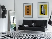 Schlafsofa 3-Sitzer ROXEN Kunstleder Schwarz_701810