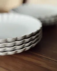Set of 8 Side Plates NETTLE Stoneware Off-White_1035915
