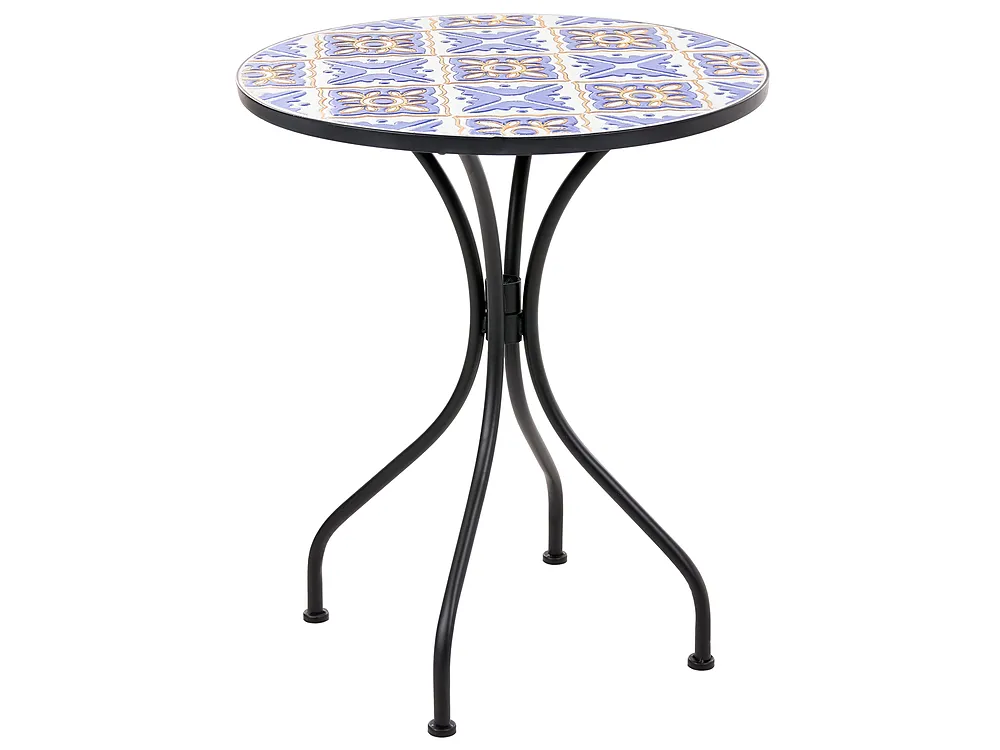 Bistro Table SIPONTO 60 cm 60 cm Metal White/ Blue_1155814