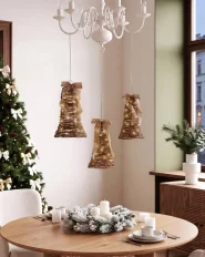 Weihnachtsdekoration 3er Set LED LUOSTO 43/38/32 cm Weihnachtsmotiv Braun_1179750