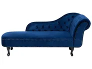 Rechtsseitige Chaiselongue NIMES Samtstoff Marineblau_712462