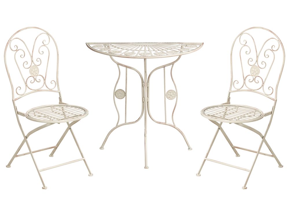 Bistro Set klappbar COGGIA Metall Hellbeige