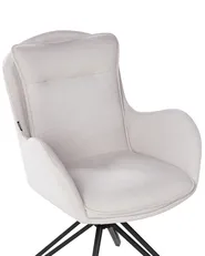 Set of 2 Dining Chairs Swivel AVELAR Light Beige_945027