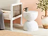 Beistelltisch CAORIA 40 cm 40 cm Terrazzo Optik Weiß