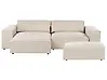 Modul Ecksofa 3-Sitzer HELLNAR mit Ottomane Samtstoff Hellbeige rechtsseitig