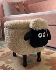 Tierhocker mit Stauraum SHEEP Schaf Stoff Hellbeige_1050826