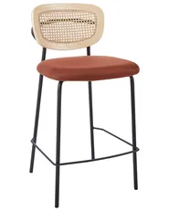 Set of 2 Bar Chairs MAYETTA Rattan Orange_931905