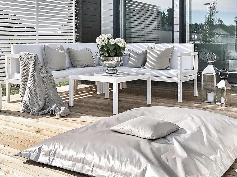 Bean Bag 600 L FUZZY 180 cm 230 cm Silver_886357