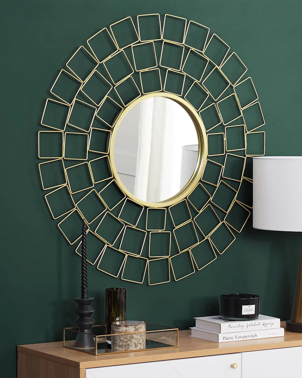 Wandspiegel LABRIT 90 cm 90 cm Metall Gold_1179194
