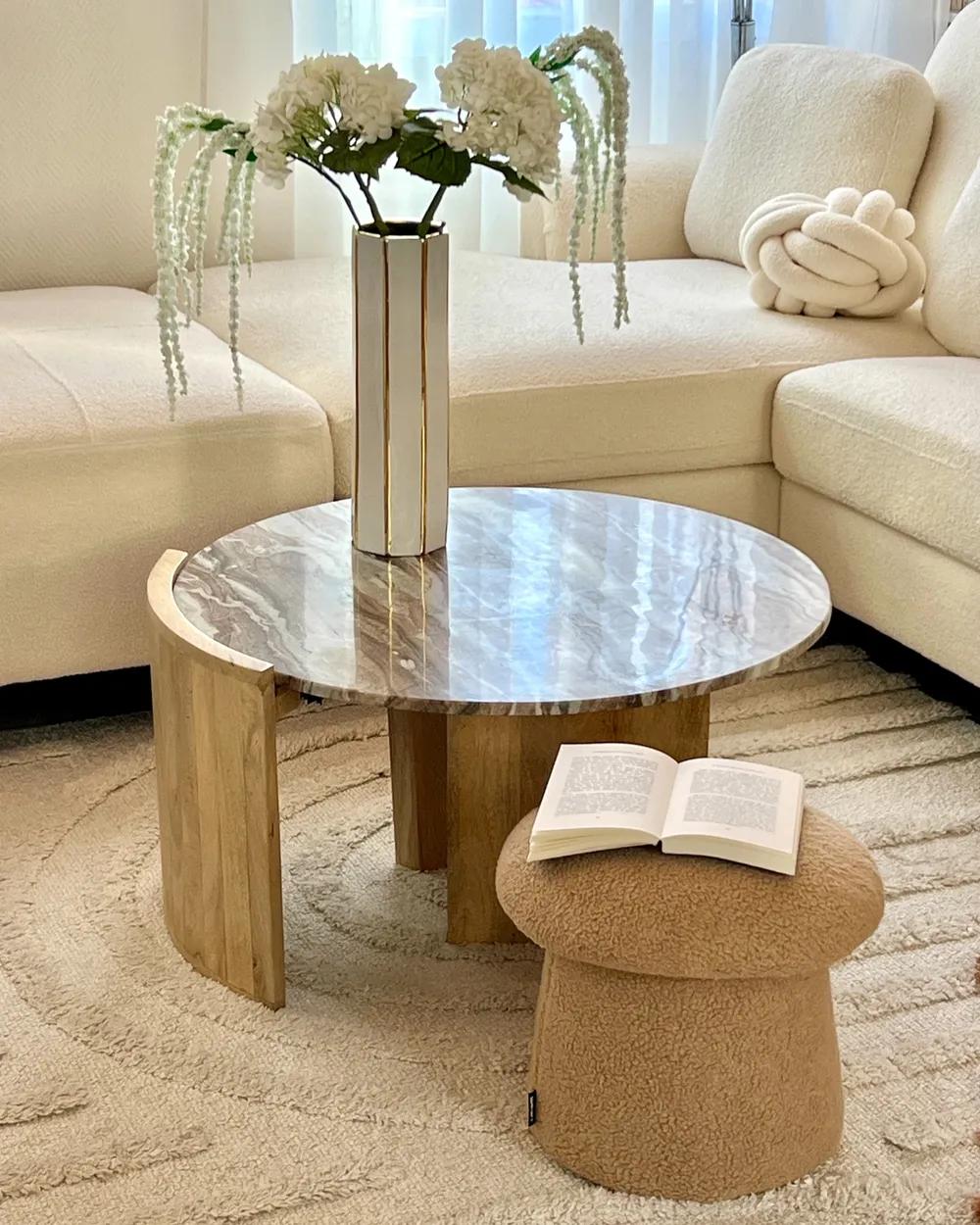 Pouffe EUFAULA Boucle Beige_1033870