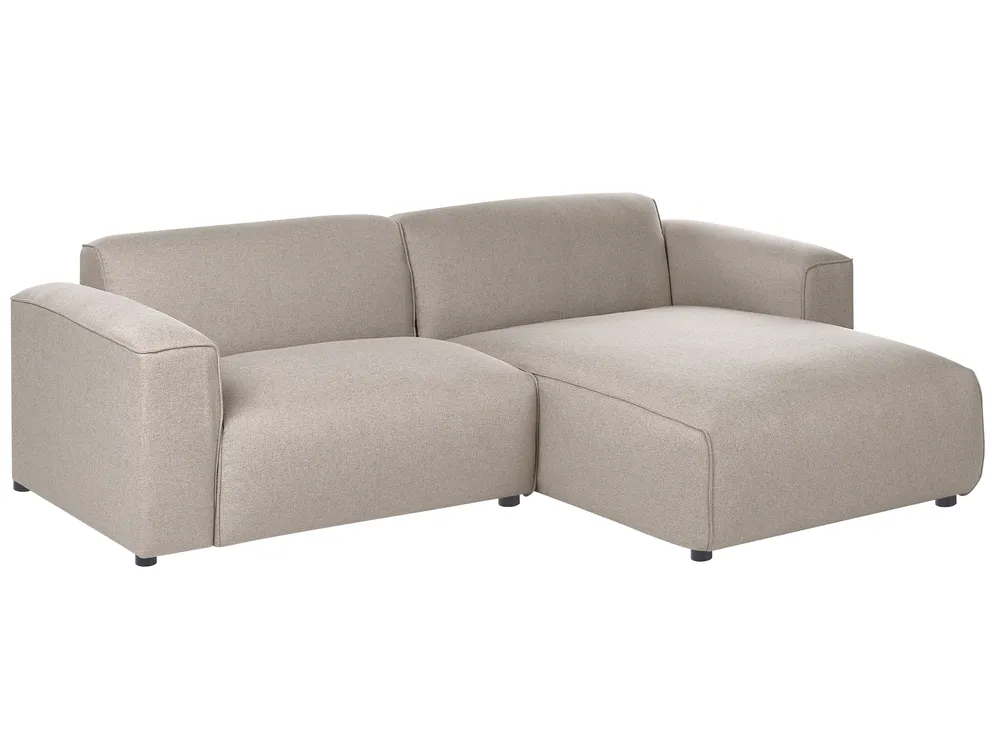 Ecksofa 3-Sitzer FAABORG Stoff Beige linksseitig_1055838