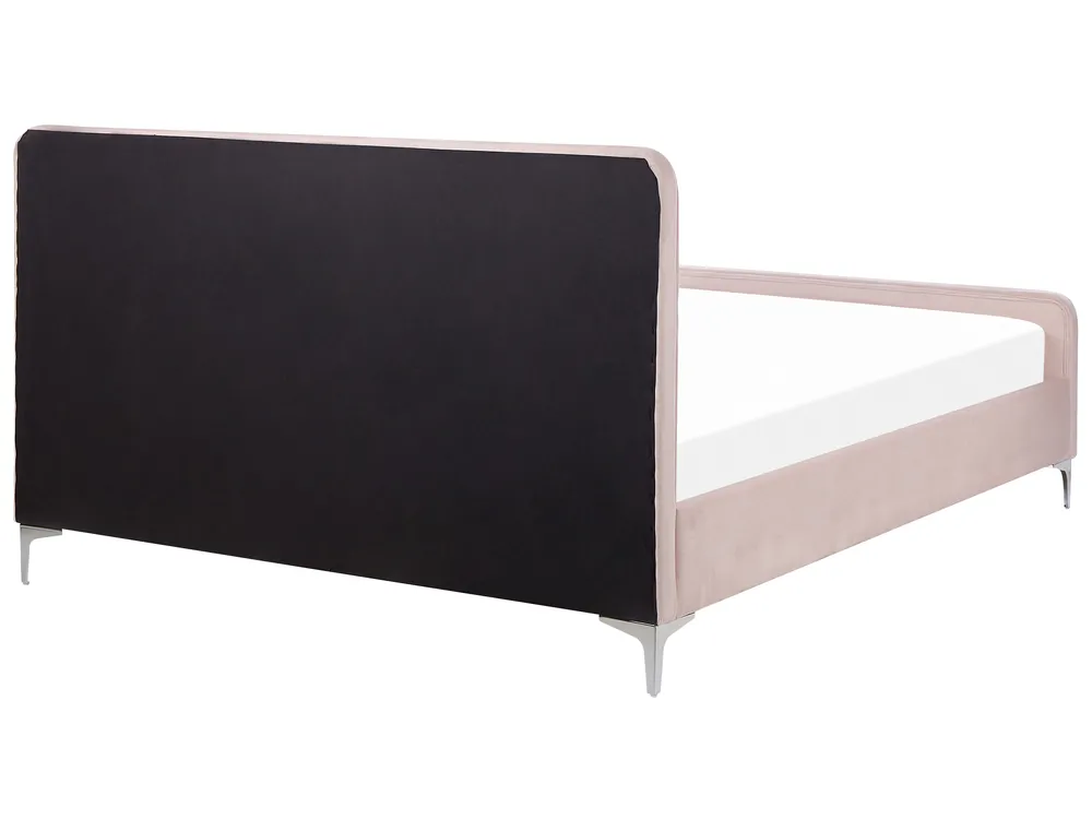 Bett mit Lattenrost Samtstoff LUNAN 160 x 200 cm Pastellrosa_803506