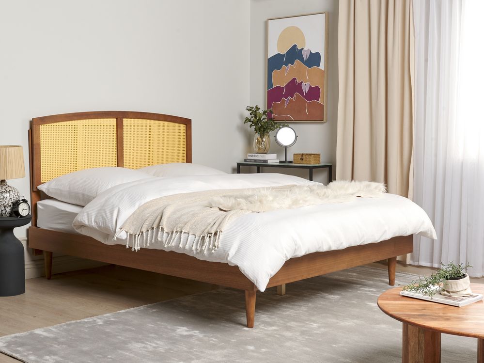 Bed Rattan VARZY 160 x 200 cm (EU King Size) Brown
