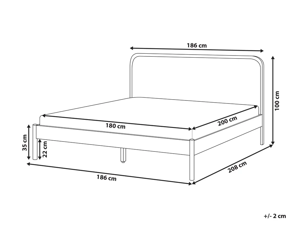 Bett mit Lattenrost Kiefernholz DOSCHES 180 x 200 cm Hellbraun_1020198