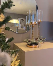 Kerzenständer ABBEVILLE 48 cm Glas Gold_962627