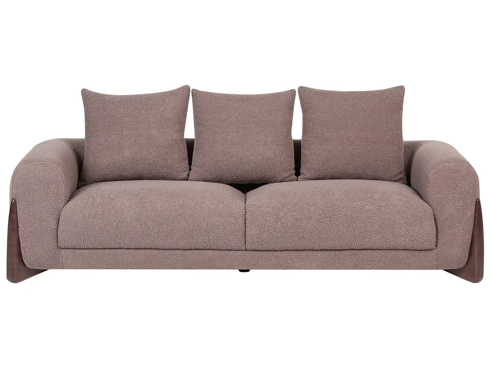 Living Room Set 6 Seater VINLIDEN Boucle Brown_1048539