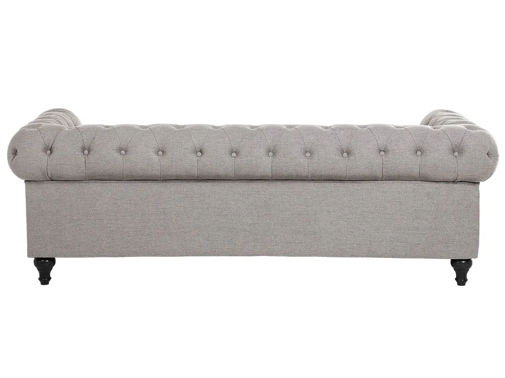 Living Room Set 4 Seater CHESTERFIELD Fabric Light Grey_797136