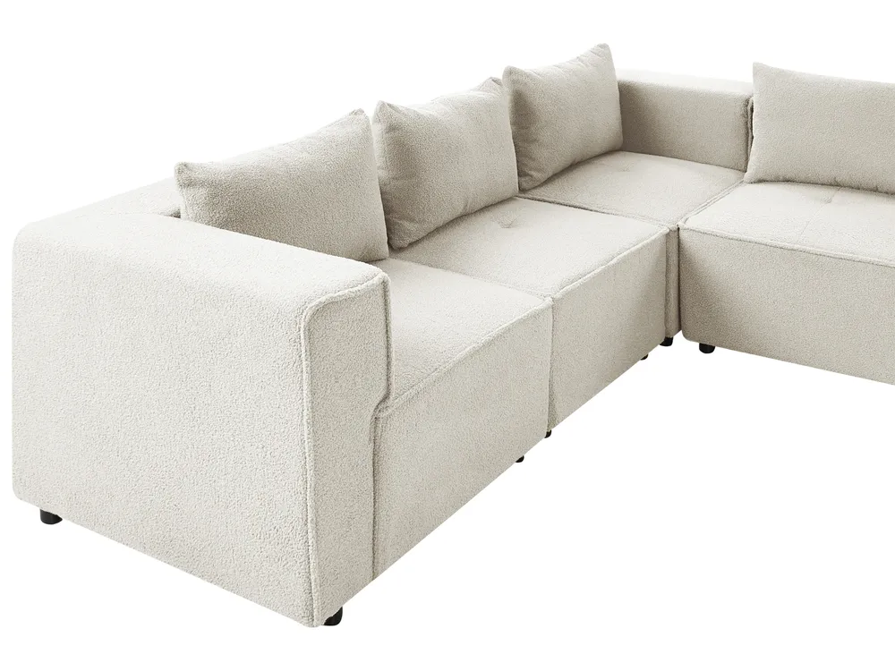 Modular U-Shape Sofa 8 Seater AXEBO Boucle Off-White_1075642