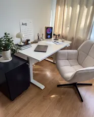 Schreibtisch elektrisch höhenverstellbar DESTINES 120 cm 72 cm Weiß_1016867