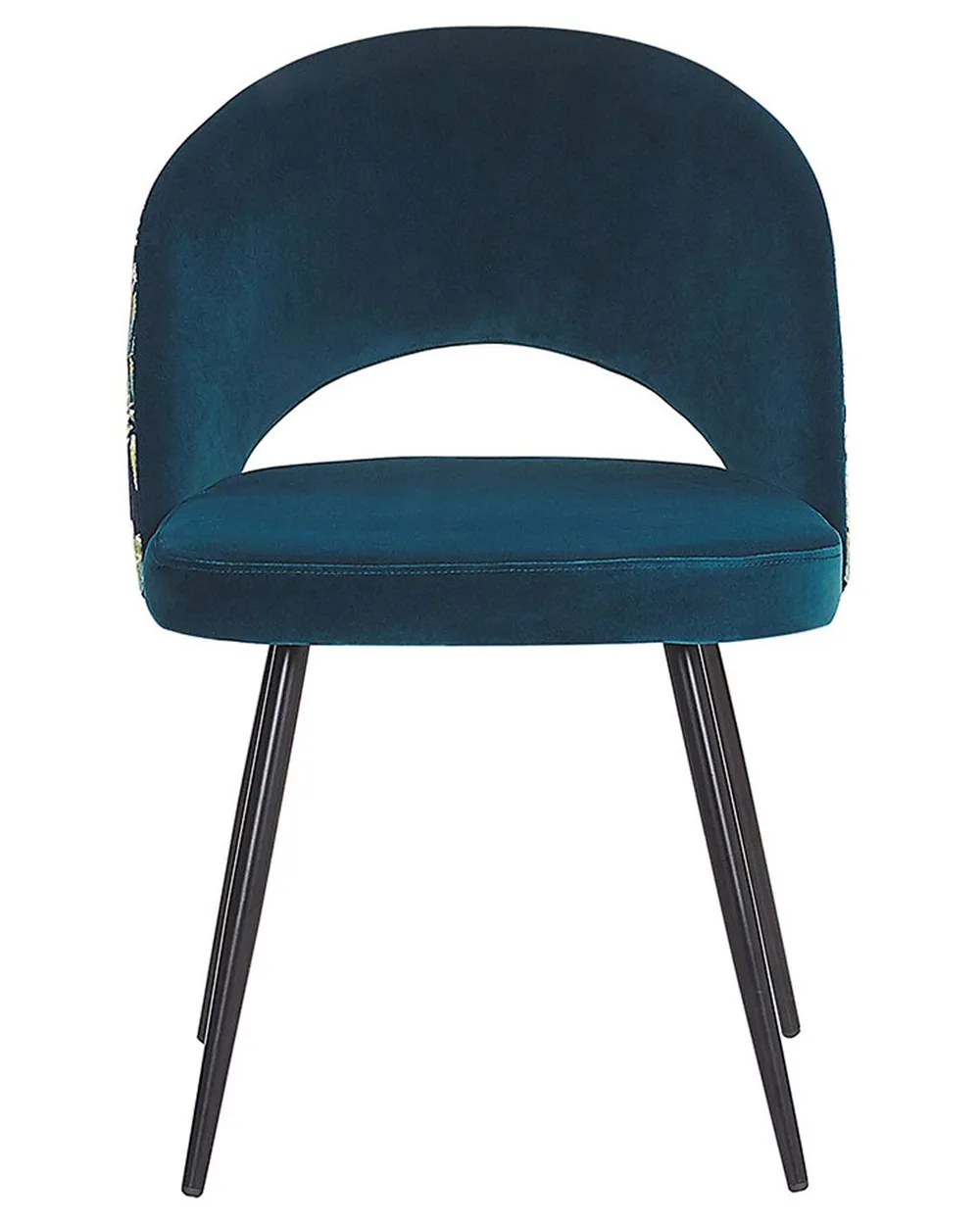 Set van 2 eetkamerstoelen VIVIAN Fluweel Zeeblauw - Beliani.nl