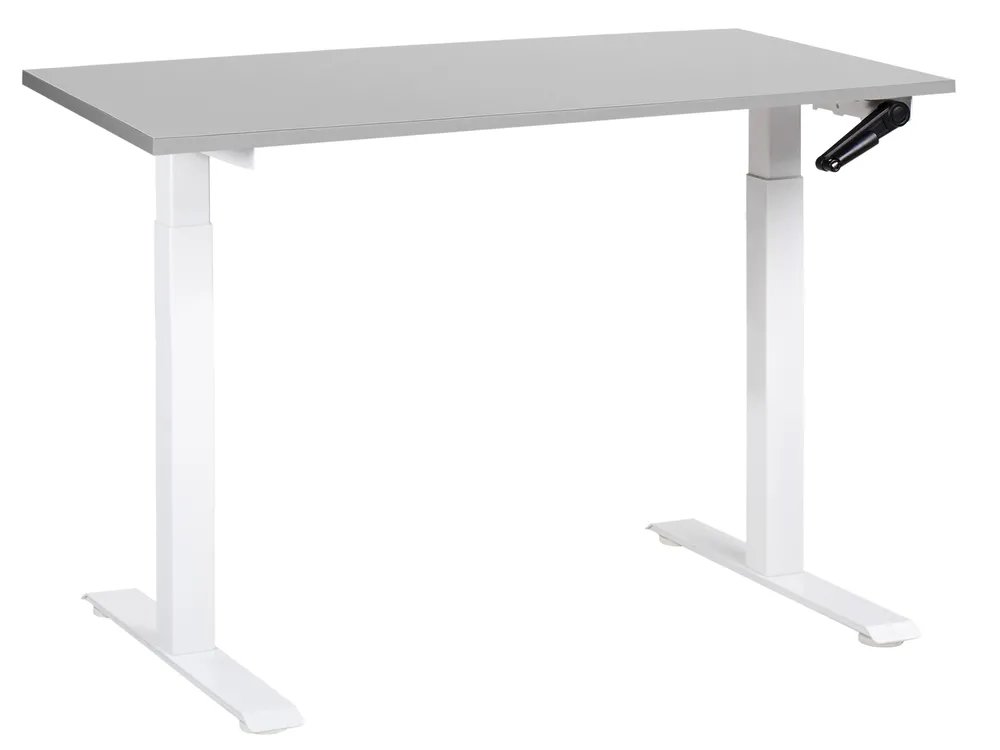 Schreibtisch manuell höhenverstellbar DESTINES 120 cm 72 cm Grau / Weiß